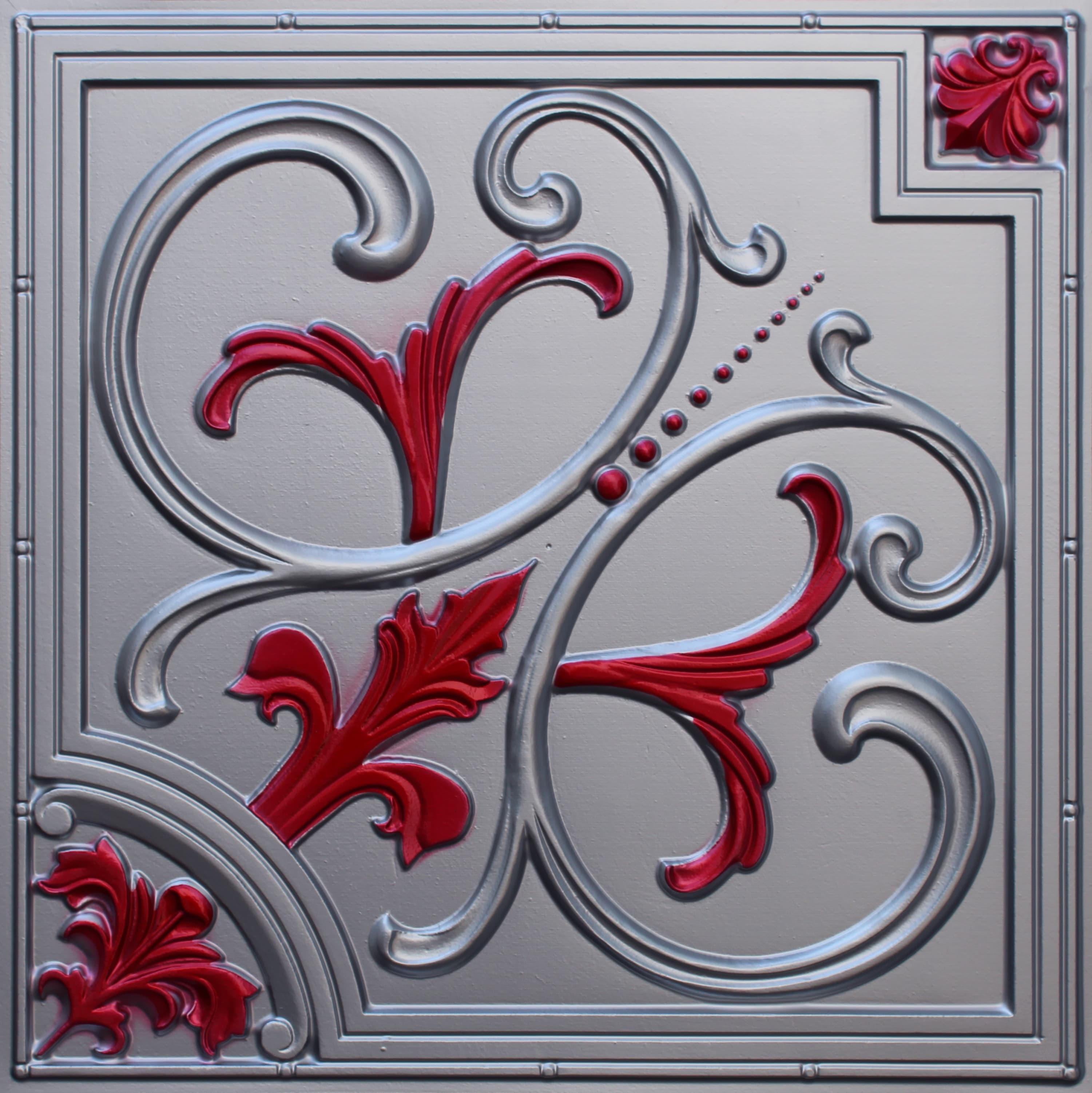 N129 Silver - Red panel